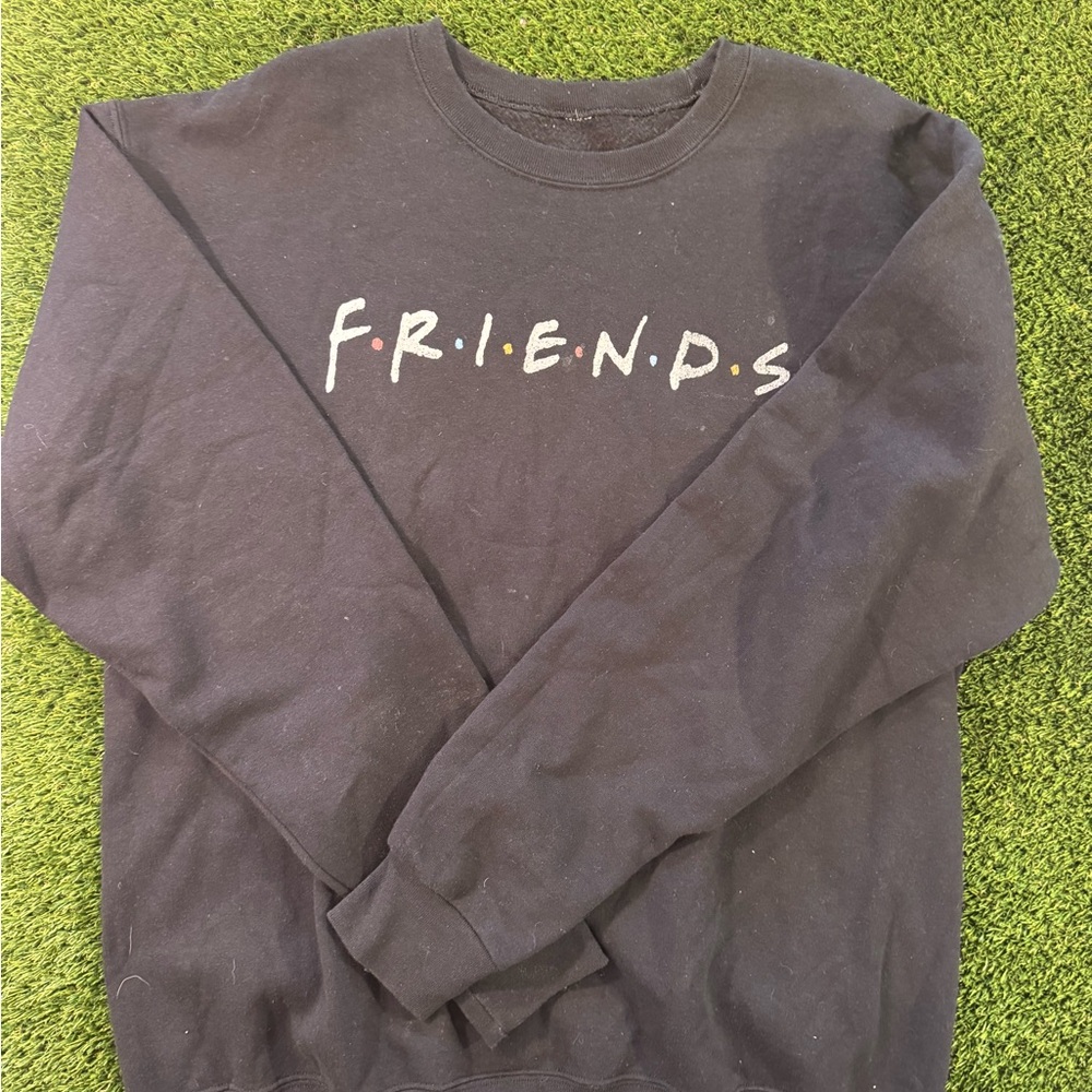 Friends Logo Black Crewneck Sweater - TV Show Graphic